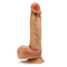 RENAISSANCE RAPHAEL 9.5 INCH SLIDING FORESKIN DILDO WITH SQUEEZABLE BALLS TAN