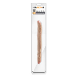 DR. SKIN PLUS 14” POSABLE DOUBLE DONG BEIGE