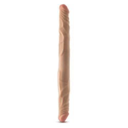 DR. SKIN PLUS 14” POSABLE DOUBLE DONG BEIGE