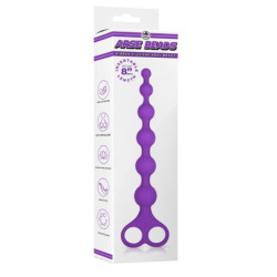 NMC 8 INCH RIBBED SILICONE ANAL BEADS PURPLE