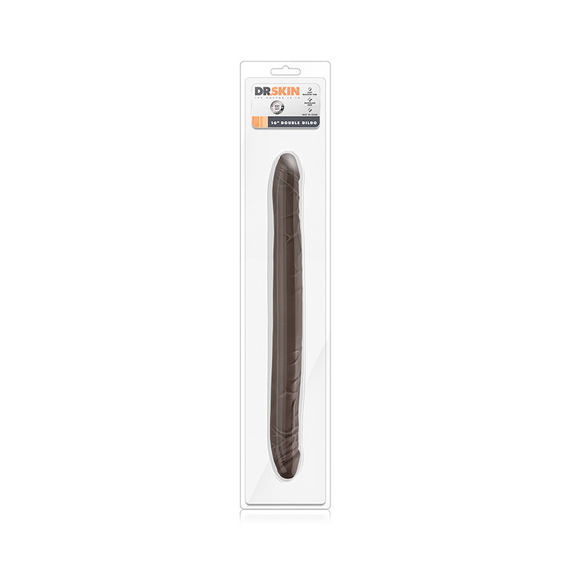 DR. SKIN 16INCH DOUBLE DILDO CHOCOLATE