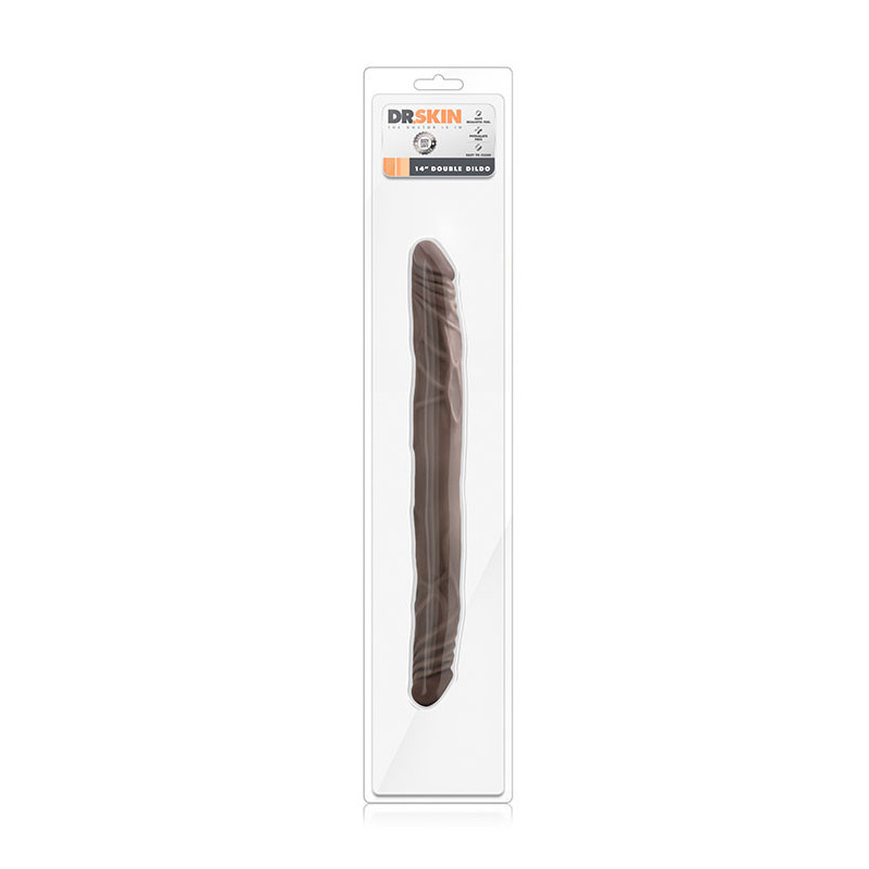 DR SKIN 14INCH DOUBLE DILDO CHOCOLATE