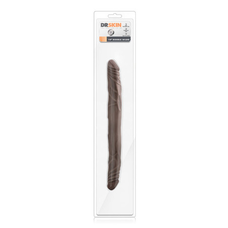 DR SKIN 14INCH DOUBLE DILDO CHOCOLATE