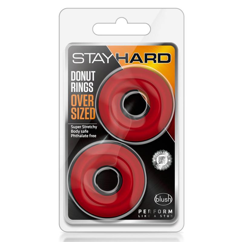 STAY HARD DONUT RINGS OVERSIZED RED