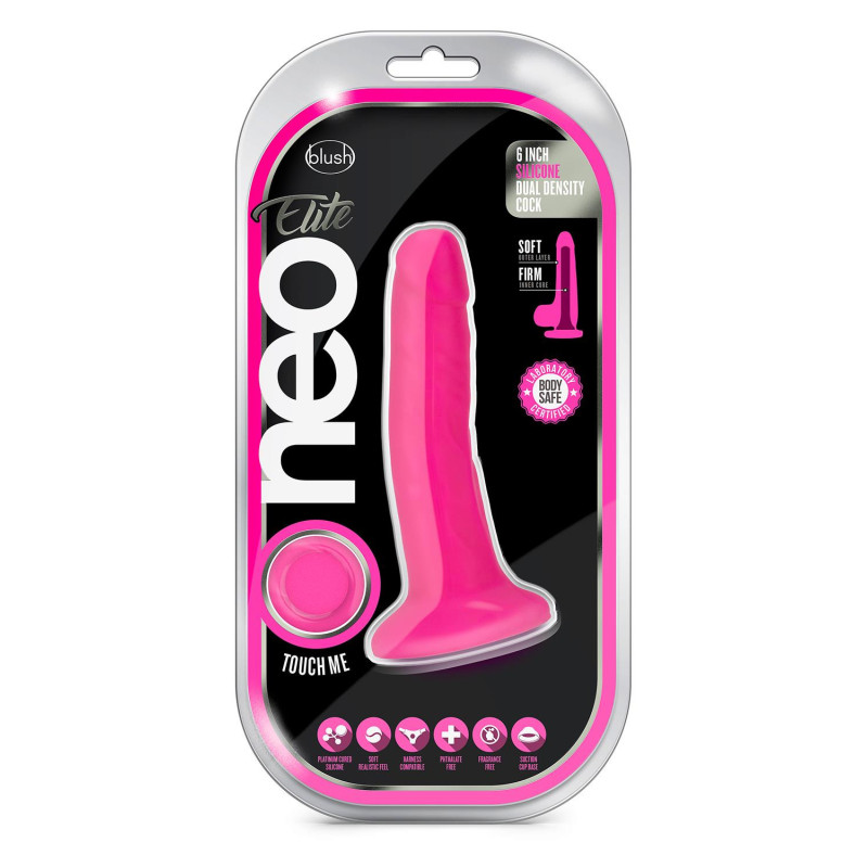 NEO ELITE 6INCH COCK NEON PINK