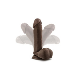 DR. SKIN PLUS 8 INCH POSABLE DILDO WITH BALLS CHOCOLATE