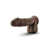 DR. SKIN PLUS 8 INCH POSABLE DILDO WITH BALLS CHOCOLATE