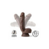 DR. SKIN PLUS 8 INCH THICK POSEABLE DILDO SQUEEZABLE BALLS CHOCOLATE