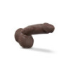 DR. SKIN PLUS 8 INCH THICK POSEABLE DILDO SQUEEZABLE BALLS CHOCOLATE