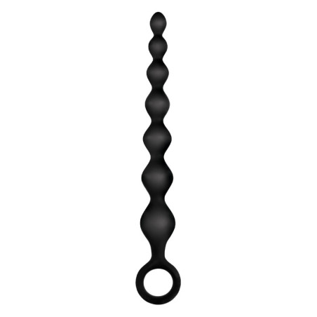 NMC 7 INCH RIBBED SILICONE ANAL BEADS BLACK