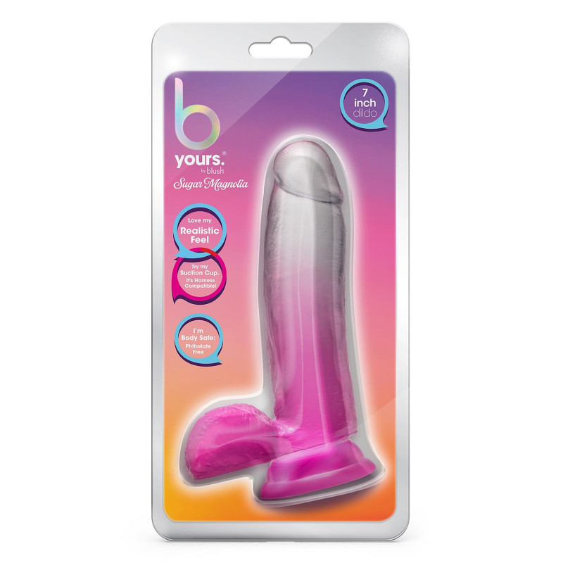 B YOURS SUGAR MAGNOLIA 7 INCH DILDO FUCHSIA