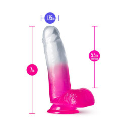 B YOURS SUGAR MAGNOLIA 7 INCH DILDO FUCHSIA