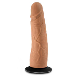 LOCK ON DYNAMITE 7 INCH DILDO WITH SUCTION CUP ADAPTER MOCHA