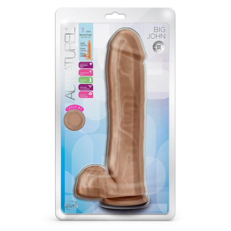 AU NATUREL BIG JOHN 11 INCH DILDO MOCHA