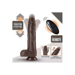 DR. SKIN SILICONE DR. MURPHY 8 INCH THRUSTING DILDO CHOCOLATE