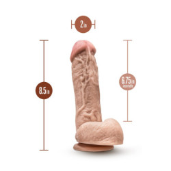 DR. SKIN MR. D 8.5 INCH DILDO WITH BALLS BEIGE