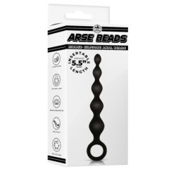 NMC 5.5 INCH RIBBED SILICONE ANAL BEADS BLACK