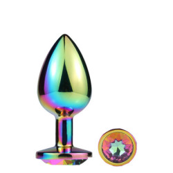 MAI METAL ANAL PLUG WITH STONE L MAI NO. 74 RAINBOW