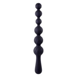 NMC 9.5 INCH RIBBED SILICONE ANAL BALL BEADS BLACK