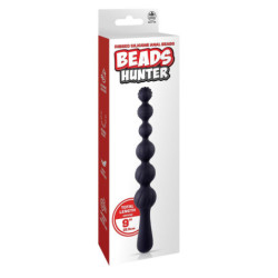 NMC 9.5 INCH RIBBED SILICONE ANAL BALL BEADS BLACK