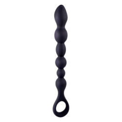 NMC 10 INCH RIBBED SILICONE ANAL BALL BEADS BLACK