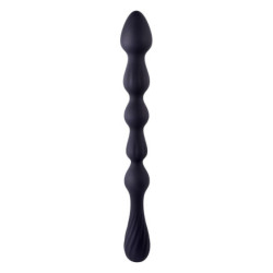 NMC 10.5 INCH RIBBED SILICONE ANAL BALL BEADS BLACK