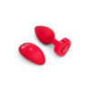 VIBRATING HEART SHAPE JEWEL PLUG ML RED