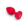 VIBRATING HEART SHAPE JEWEL PLUG ML RED